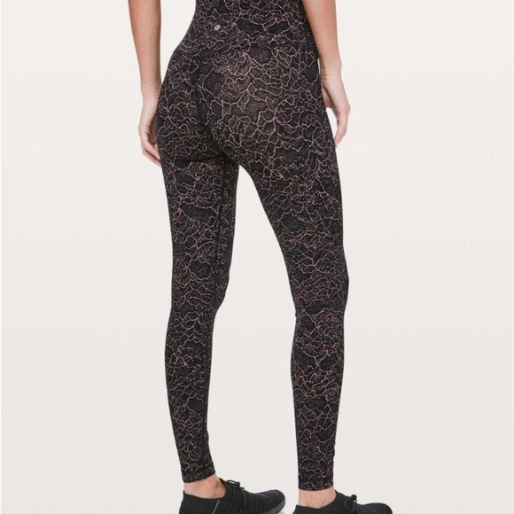 Lululemon Align Pant *Full Length 28" in Lacescape Spanish Rose Black - Picture 1 of 11